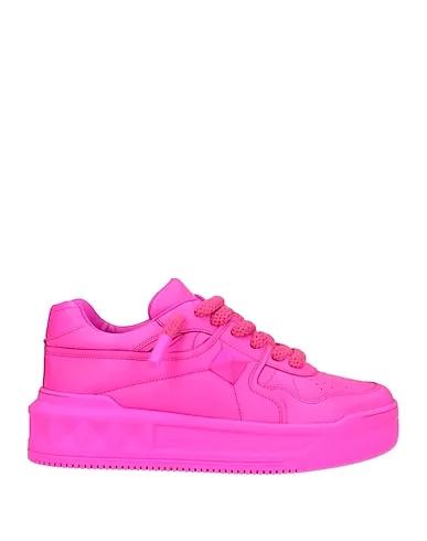 Fuchsia Leather Sneakers