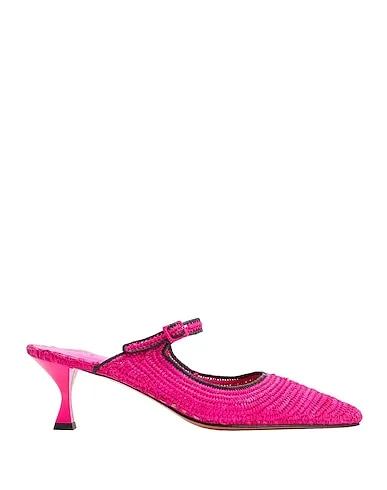 Fuchsia Mules and clogs RAFFIA MID-HEEL POINTY MULES
