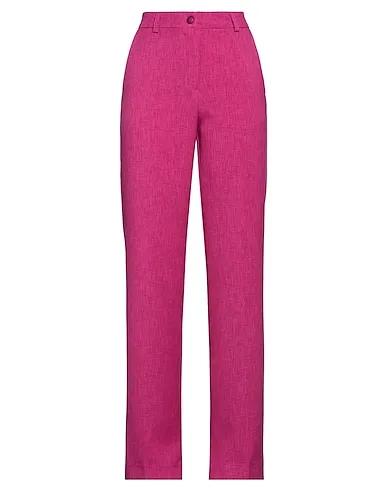 Fuchsia Plain weave Casual pants