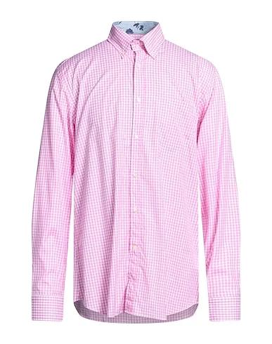 Fuchsia Plain weave Checked shirt