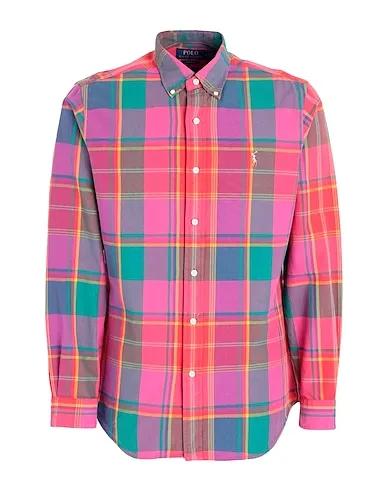 Fuchsia Plain weave Checked shirt