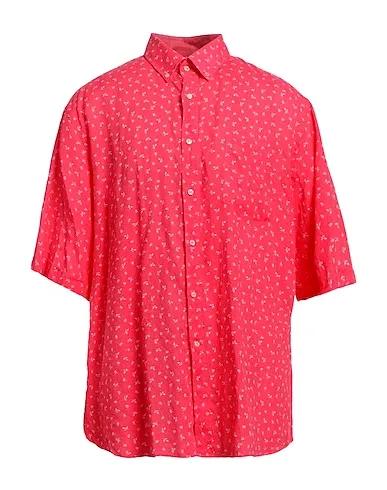 Fuchsia Plain weave Linen shirt