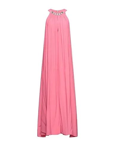 Fuchsia Plain weave Long dress