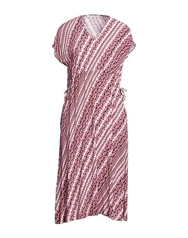 Fuchsia Plain weave Midi dress