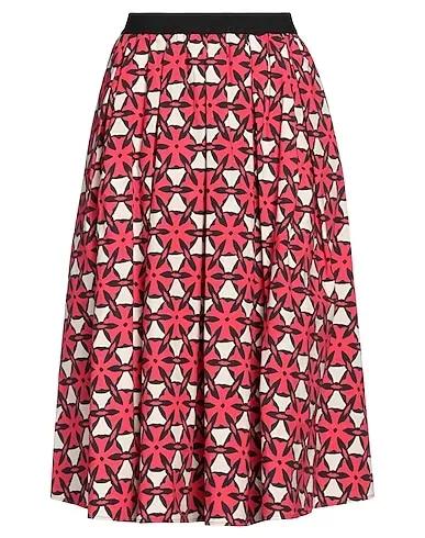 Fuchsia Plain weave Midi skirt