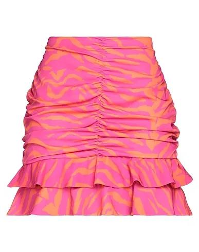 Fuchsia Plain weave Mini skirt