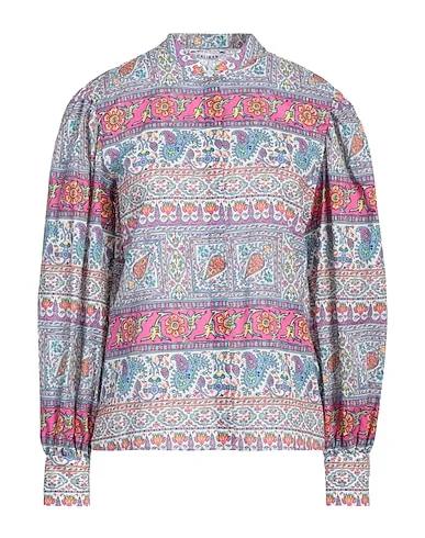Fuchsia Plain weave Patterned shirts & blouses