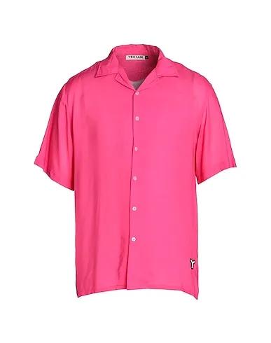Fuchsia Plain weave Solid color shirt