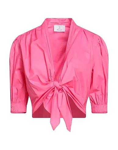 Fuchsia Poplin Solid color shirts & blouses
