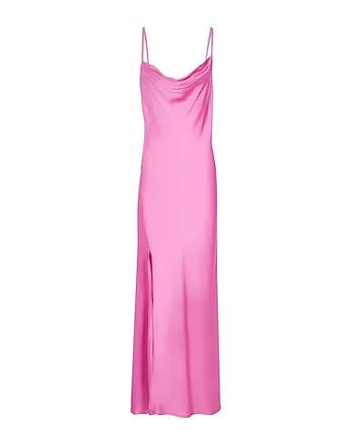 Fuchsia Satin Long dress SLIP MAXI DRESS
