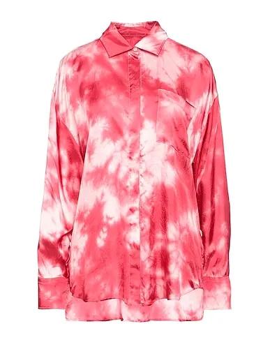 Fuchsia Satin Patterned shirts & blouses
