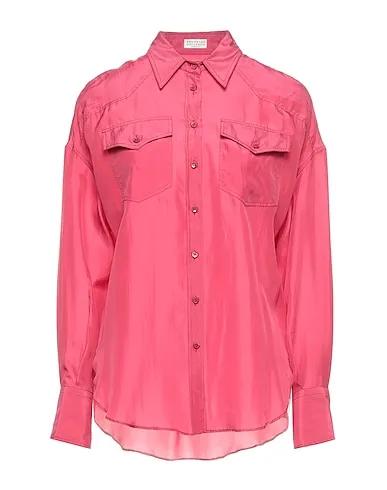 Fuchsia Satin Silk shirts & blouses