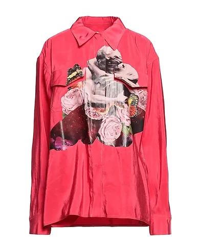Fuchsia Satin Silk shirts & blouses