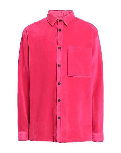 Fuchsia Solid color shirt Topman polar fleece shirt in fuschia pink