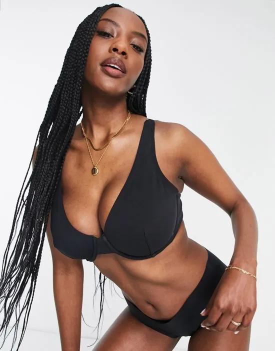 Fuller Bust Marina polyamide blend smoothing underwire bra in black
