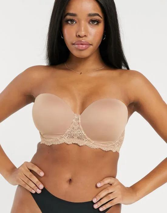 Fuller Bust padded multiway balcony bra with underwire in beige