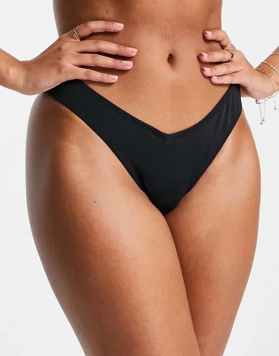 Fuller Bust Space high leg bikini bottoms in black