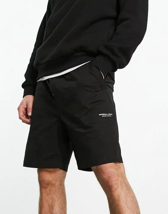 gabardine shorts in black
