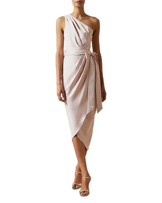 Gabie One-Shoulder Draped Dress