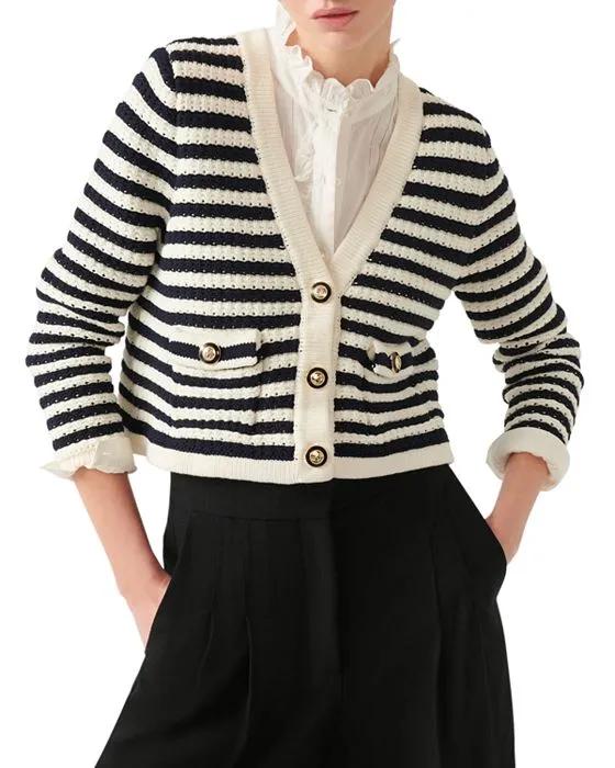 Gamden Stripe Cropped Cardigan