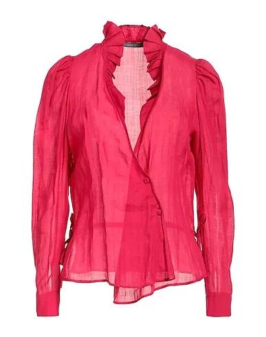 Garnet Plain weave Solid color shirts & blouses