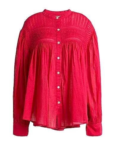 Garnet Plain weave Solid color shirts & blouses