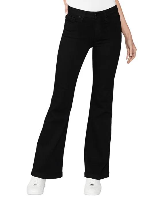 Genevieve High Rise Flare Jeans in Black Shadow