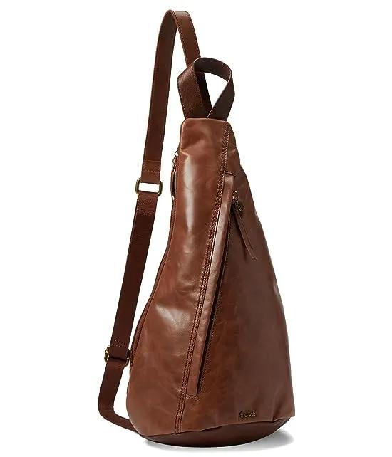 Geo Leather Sling Backpack
