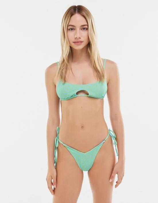 geometric bikini bottoms in green - part of a set