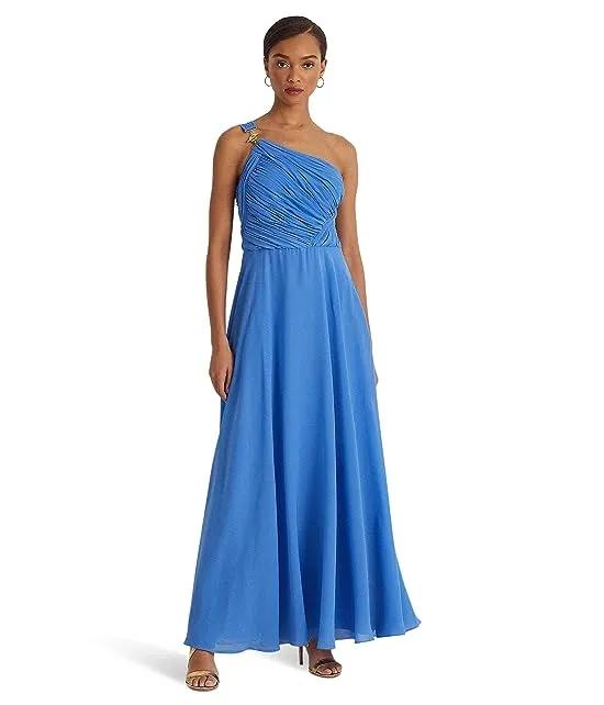 Georgette One Shoulder Gown