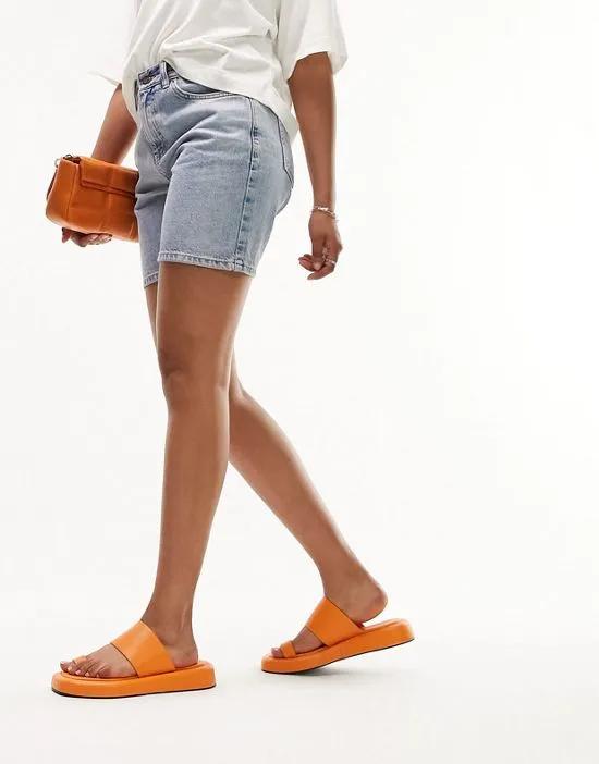 Georgia flat sandals with toe loop in orange