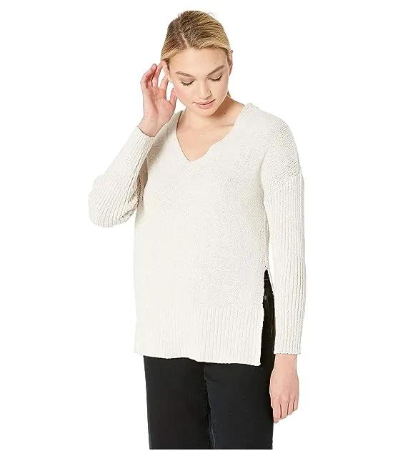 Getting Warmer V-Neck Wide Ribbed Sweater