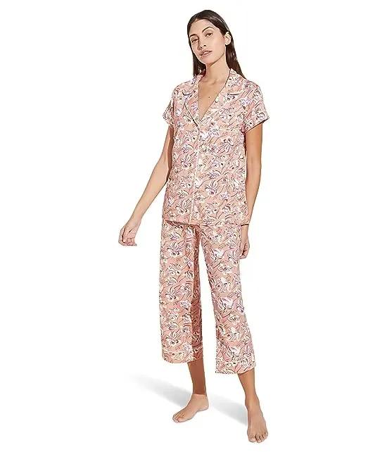 Gisele Printed Short Sleeve Crop Pajama