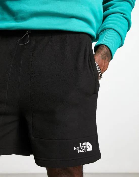 Glacier fleece shorts in black Exclusive at ASOS