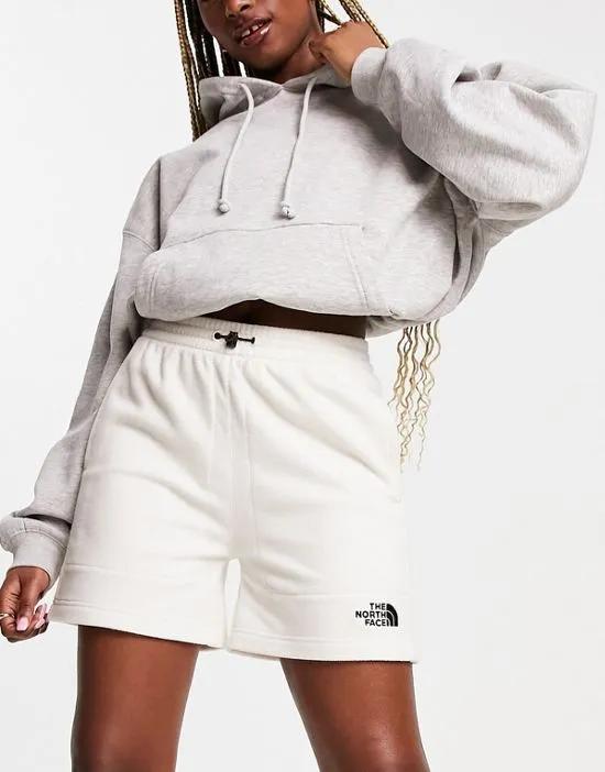 Glacier fleece shorts in off white Exclusive at ASOS