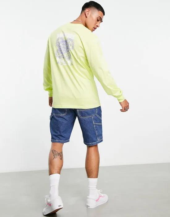 Globe long sleeve T-shirt in lime green - Exclusive to ASOS