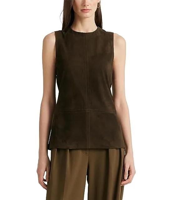 Goat-Suede Sleeveless Blouse