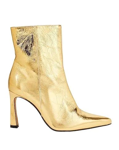 Gold Ankle boot METALLIC LEATHER POINTY-TOE ANKLE BOOT
