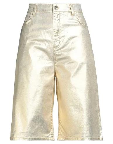 Gold Cotton twill Cropped pants & culottes