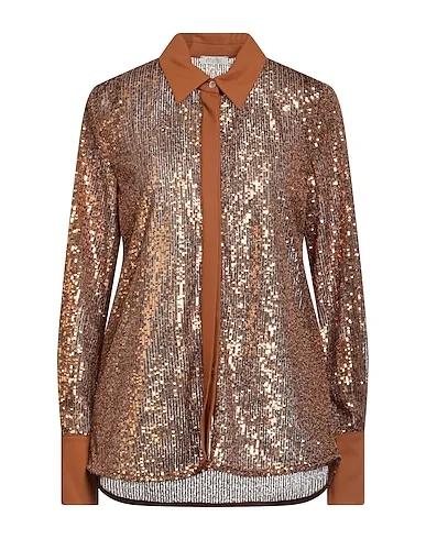 Gold Crêpe Patterned shirts & blouses