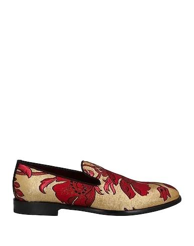 Gold Jacquard Loafers