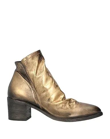 Gold Leather Ankle boot