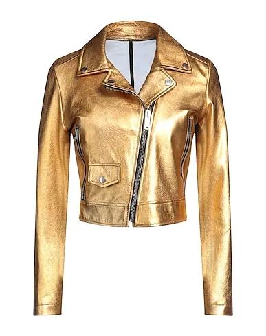 Gold Leather Biker jacket