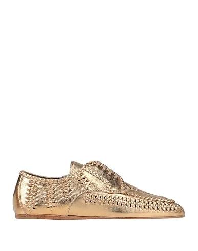 Gold Leather Laced shoes