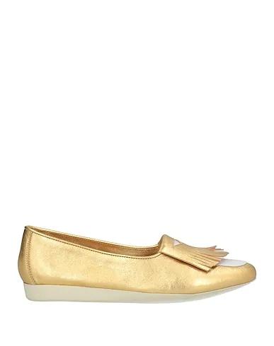 Gold Leather Loafers