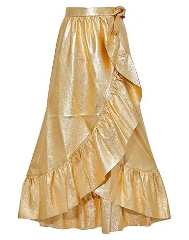 Gold Leather Maxi Skirts