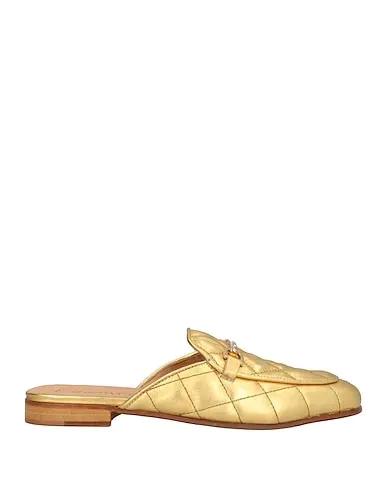 Gold Leather Mules and clogs