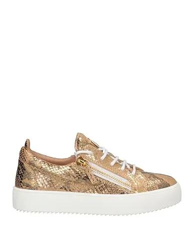 Gold Leather Sneakers