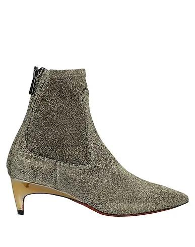 Gold Plain weave Ankle boot