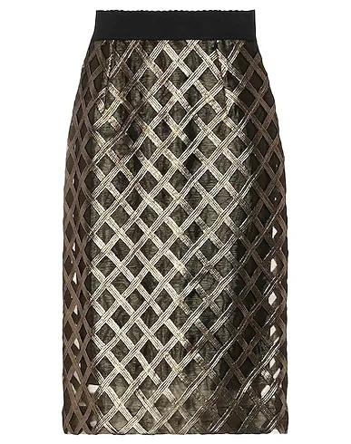 Gold Plain weave Midi skirt